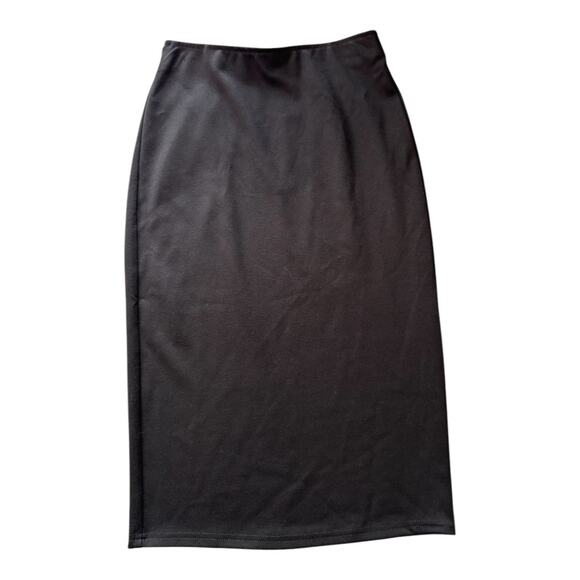 NEW Ookie & LaLa Black Elastic Waist Pull On Straight & Pencil Skirt Size S - Picture 1 of 4